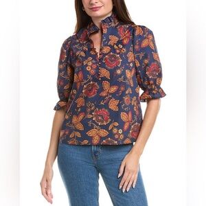 Flora Bea NYC Edith Blouse in Sandy Ridge print size medium